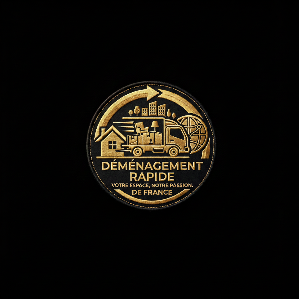Déménagement Rapide — emblemat złoty nasycony